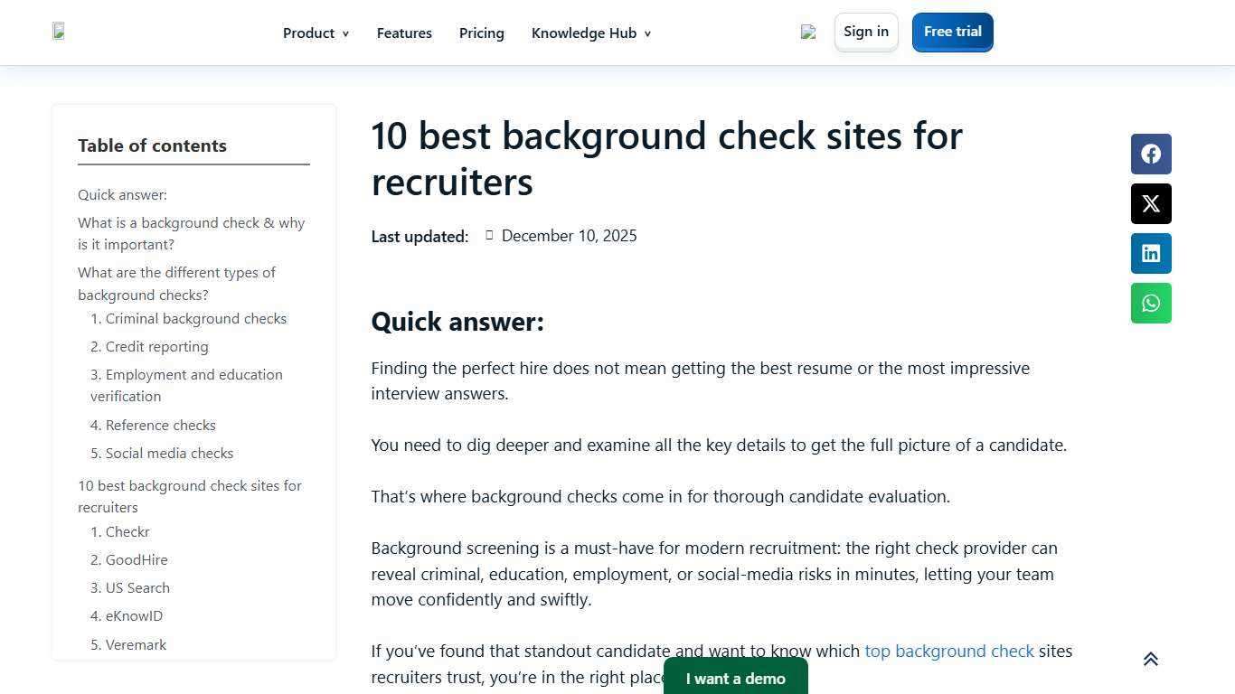 10 best background check sites for recruiters